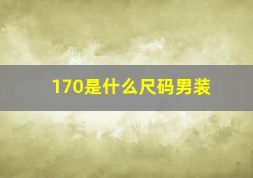 170是什么尺码男装