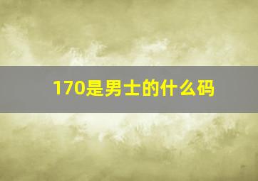 170是男士的什么码