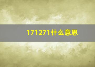 171271什么意思