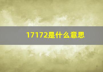 17172是什么意思