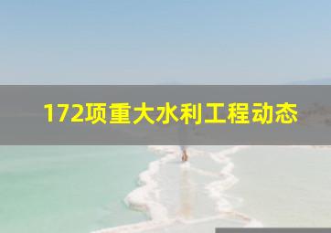 172项重大水利工程动态