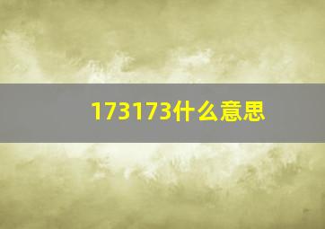 173173什么意思