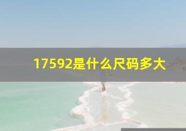 17592是什么尺码多大