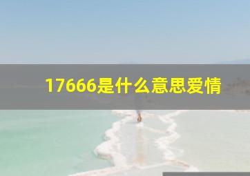 17666是什么意思爱情