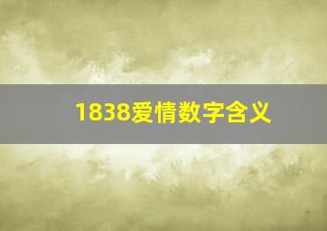 1838爱情数字含义