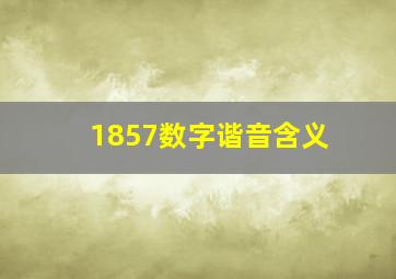 1857数字谐音含义