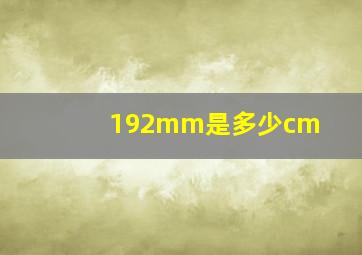 192mm是多少cm