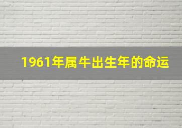 1961年属牛出生年的命运