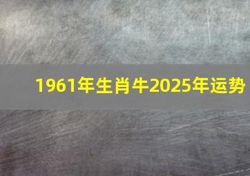 1961年生肖牛2025年运势