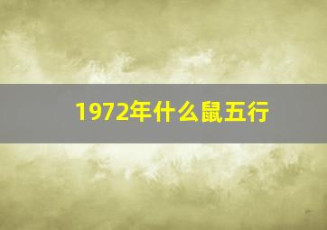 1972年什么鼠五行