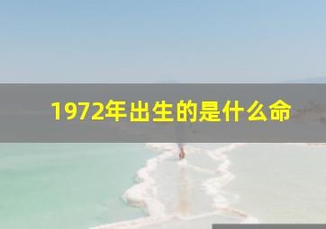 1972年出生的是什么命