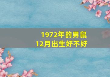 1972年的男鼠12月出生好不好