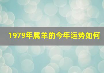 1979年属羊的今年运势如何