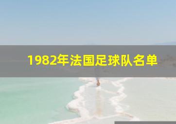 1982年法国足球队名单