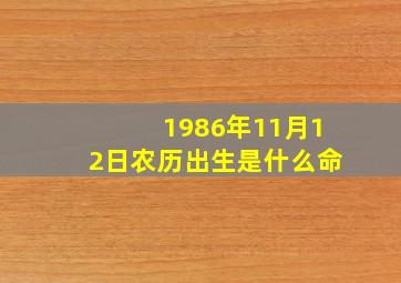 1986年11月12日农历出生是什么命