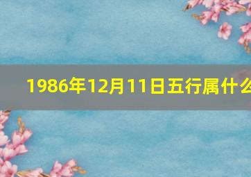 1986年12月11日五行属什么