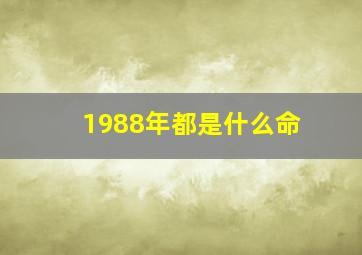 1988年都是什么命