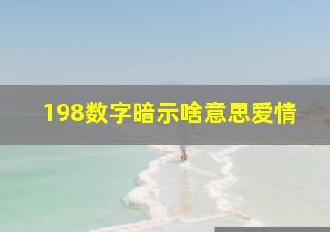 198数字暗示啥意思爱情