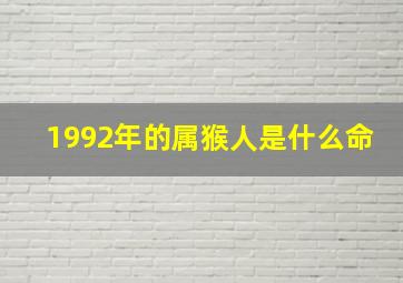 1992年的属猴人是什么命