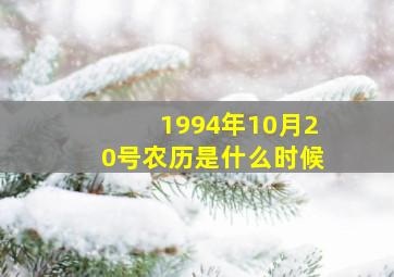 1994年10月20号农历是什么时候