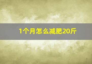 1个月怎么减肥20斤