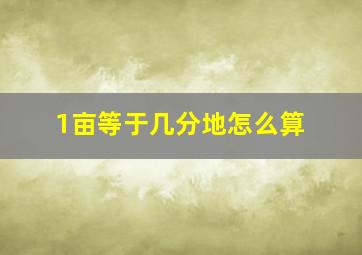 1亩等于几分地怎么算