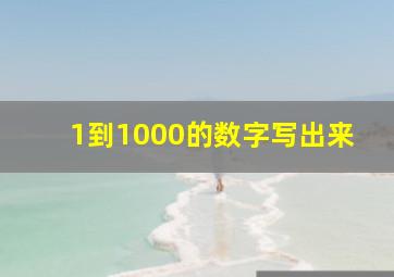 1到1000的数字写出来