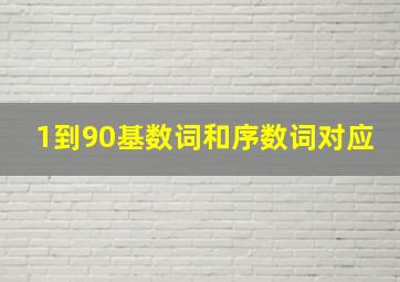 1到90基数词和序数词对应