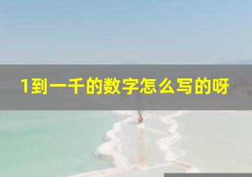 1到一千的数字怎么写的呀