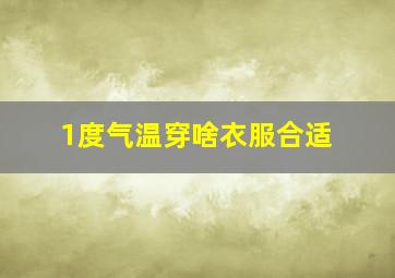 1度气温穿啥衣服合适