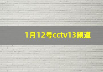 1月12号cctv13频道