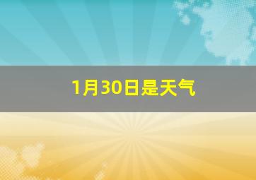 1月30日是天气