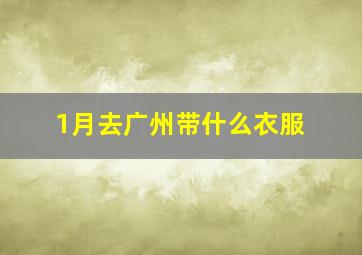 1月去广州带什么衣服