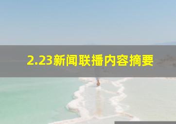 2.23新闻联播内容摘要