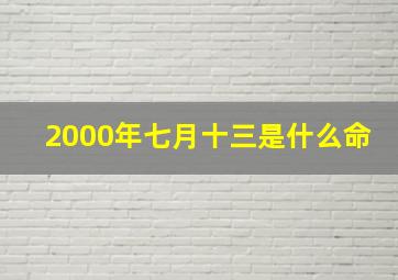 2000年七月十三是什么命