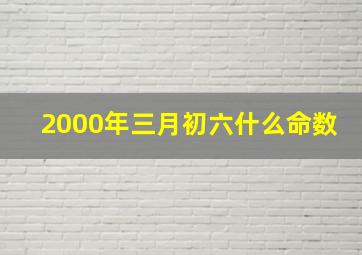 2000年三月初六什么命数