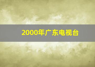 2000年广东电视台