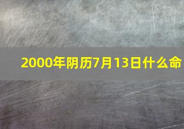 2000年阴历7月13日什么命