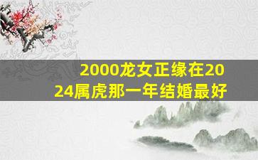 2000龙女正缘在2024属虎那一年结婚最好