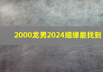 2000龙男2024姻缘能找到