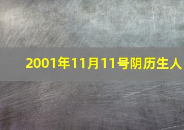 2001年11月11号阴历生人