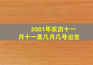 2001年农历十一月十一是几月几号出生