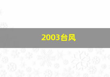 2003台风