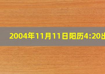 2004年11月11日阳历4:20出生