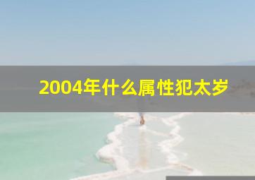 2004年什么属性犯太岁