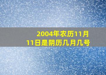 2004年农历11月11日是阴历几月几号