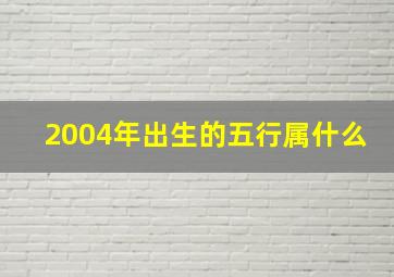 2004年出生的五行属什么