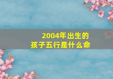 2004年出生的孩子五行是什么命