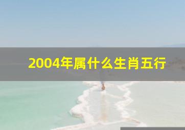 2004年属什么生肖五行