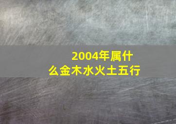 2004年属什么金木水火土五行